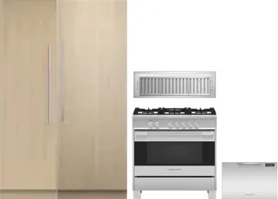 5 Piece Package Includes Refrigerator, Freezer, Range, Hood And Dishwasher